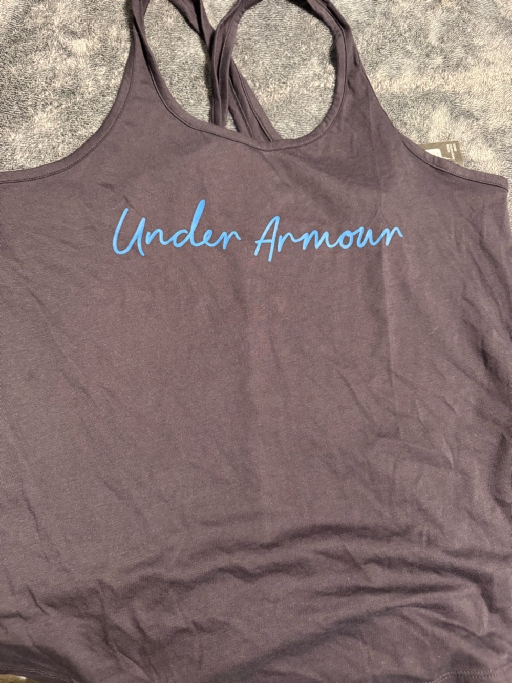 Under Armour Women's Purple Tank with Blue Script Logo